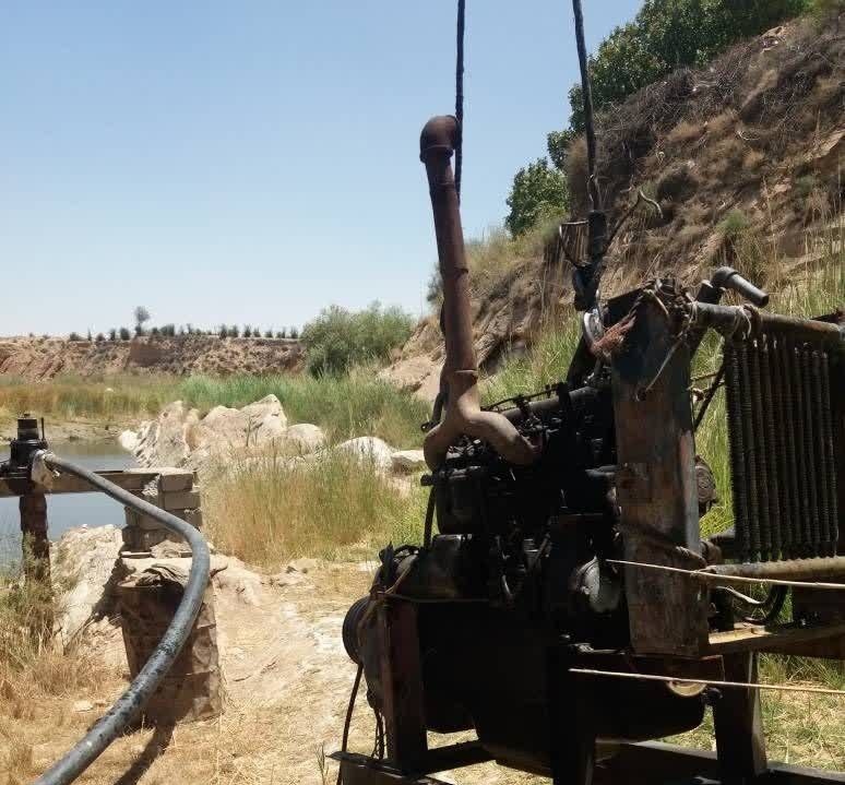 جمع‌آوری تعدادی موتور پمپ دیزلی غیرمجاز برداشت آب در بخش سیمکان