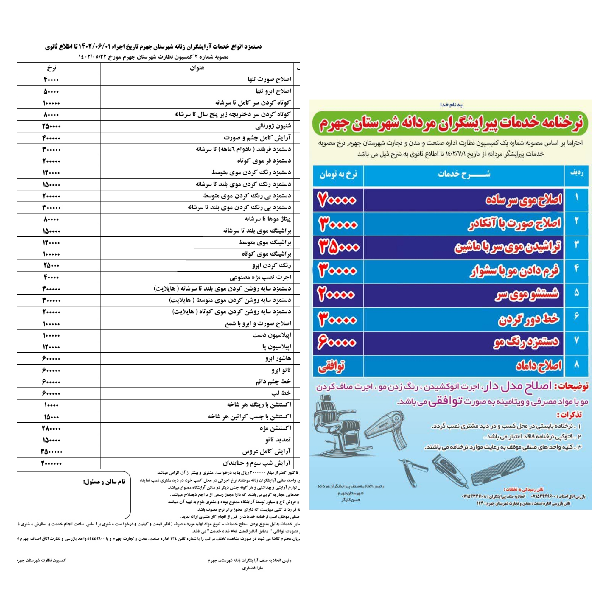 تورم به اصلاح سر و صورت رسید+جدول قیمت